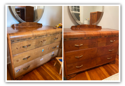 Wood Dresser New Wax Finish - Before and After Photos